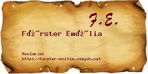 Fürster Emília névjegykártya